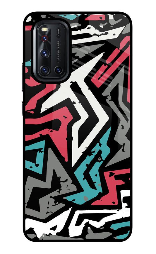 Geometric Graffiti Vivo V19 Glass Case