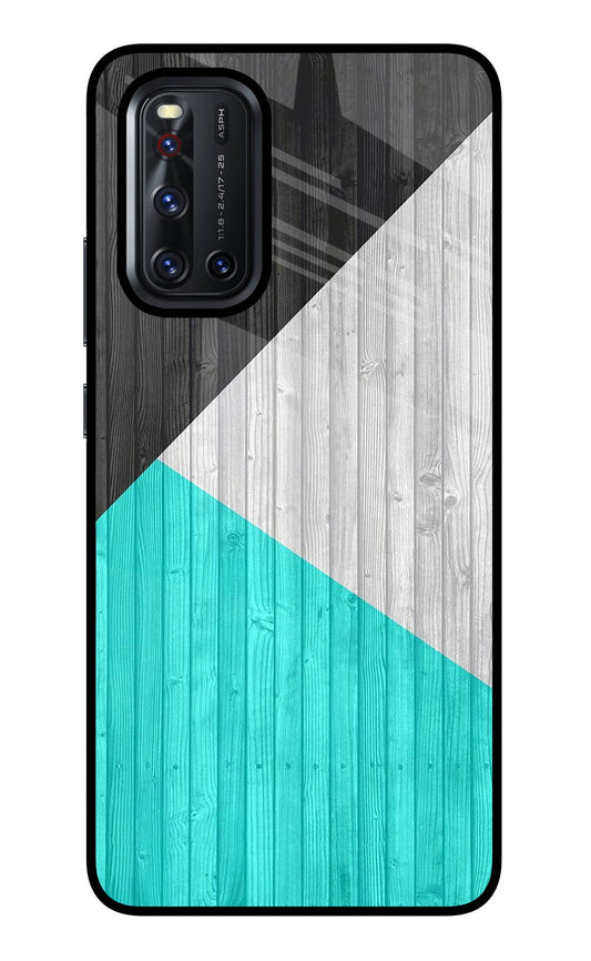 Wooden Abstract Vivo V19 Glass Case