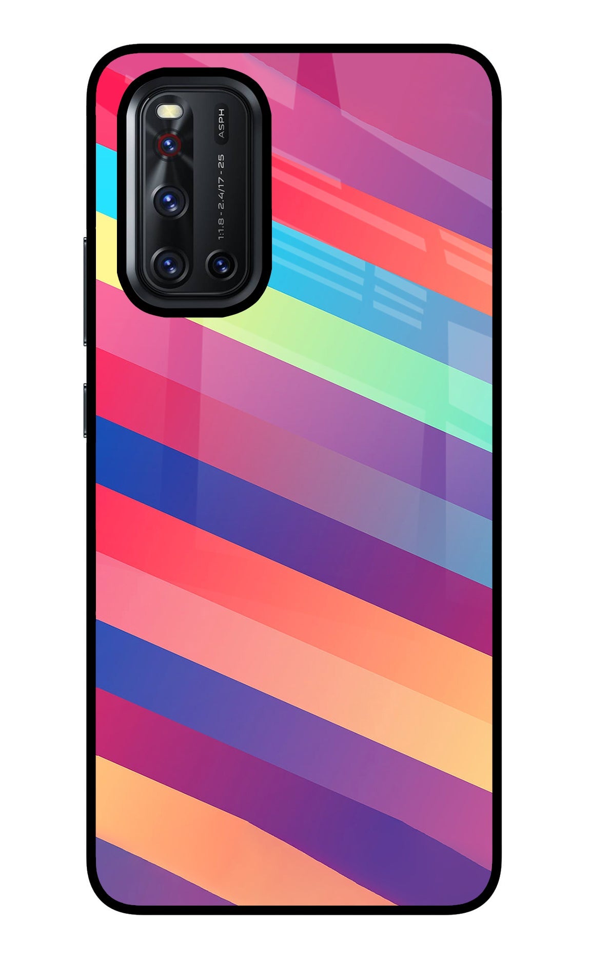 Stripes color Vivo V19 Glass Case