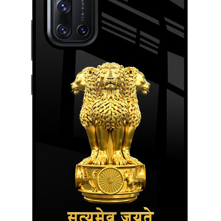 Satyamev Jayate Golden Vivo V19 Glass Case Back Cover by Casekaro