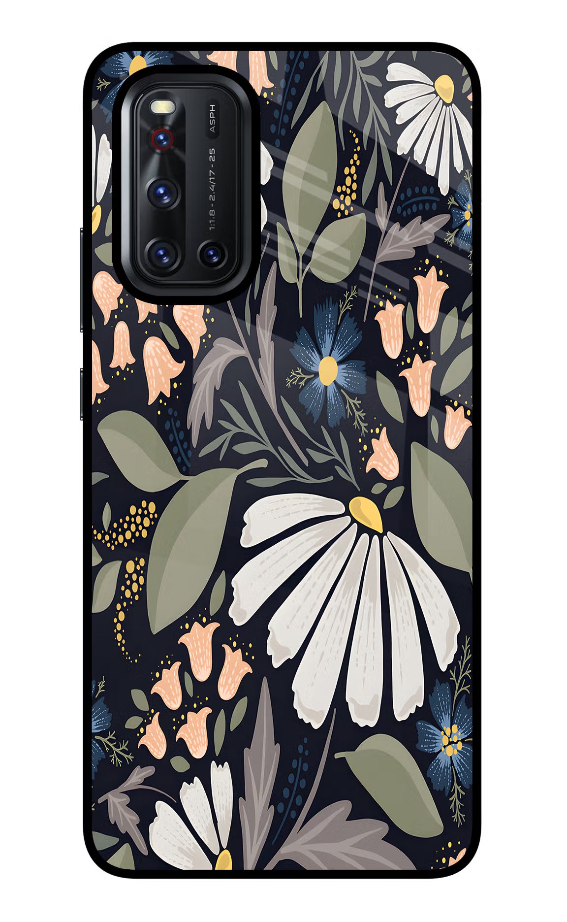 Flowers Art Vivo V19 Glass Case Back Cover by Casekaro