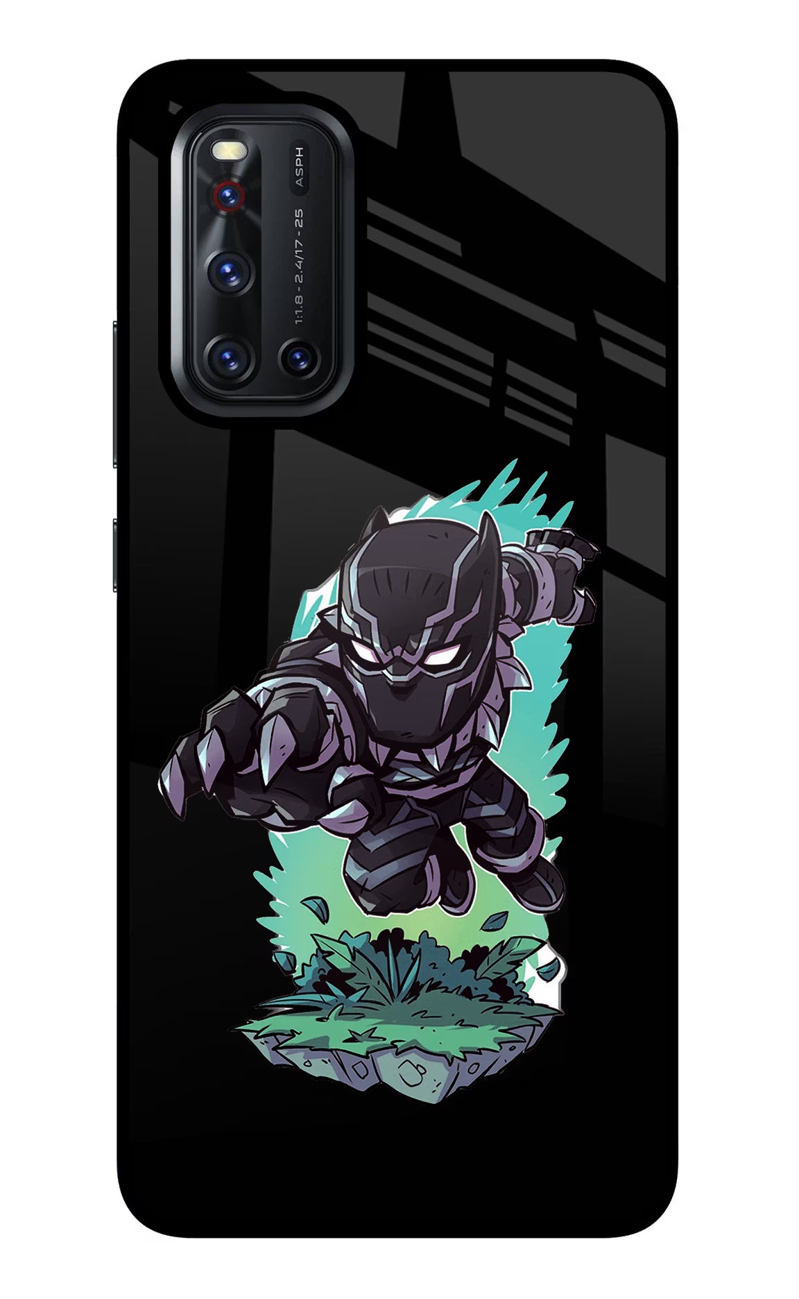 Black Panther Vivo V19 Glass Case Back Cover by Casekaro