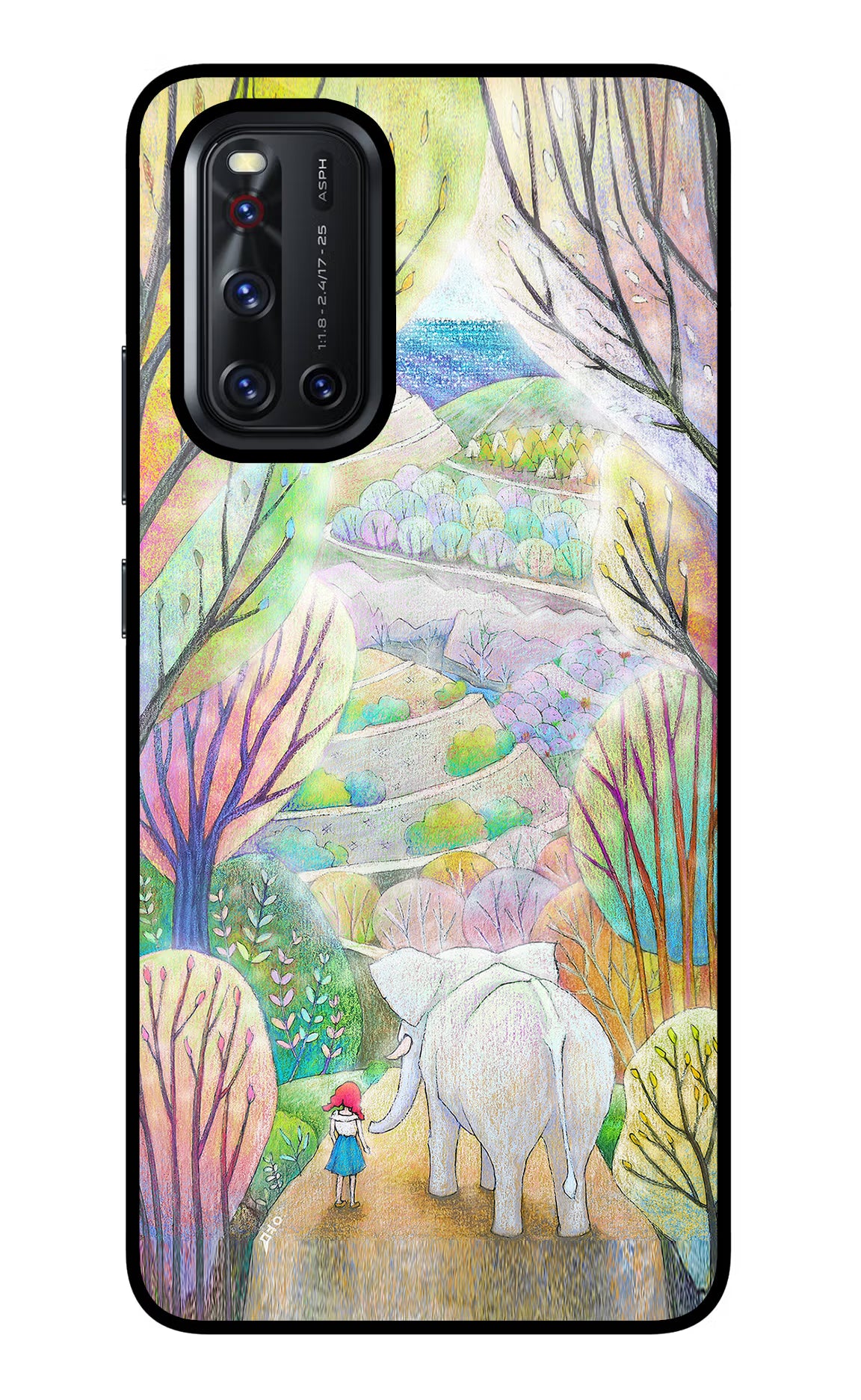 Nature Painting Vivo V19 Glass Case Back Cover by Casekaro