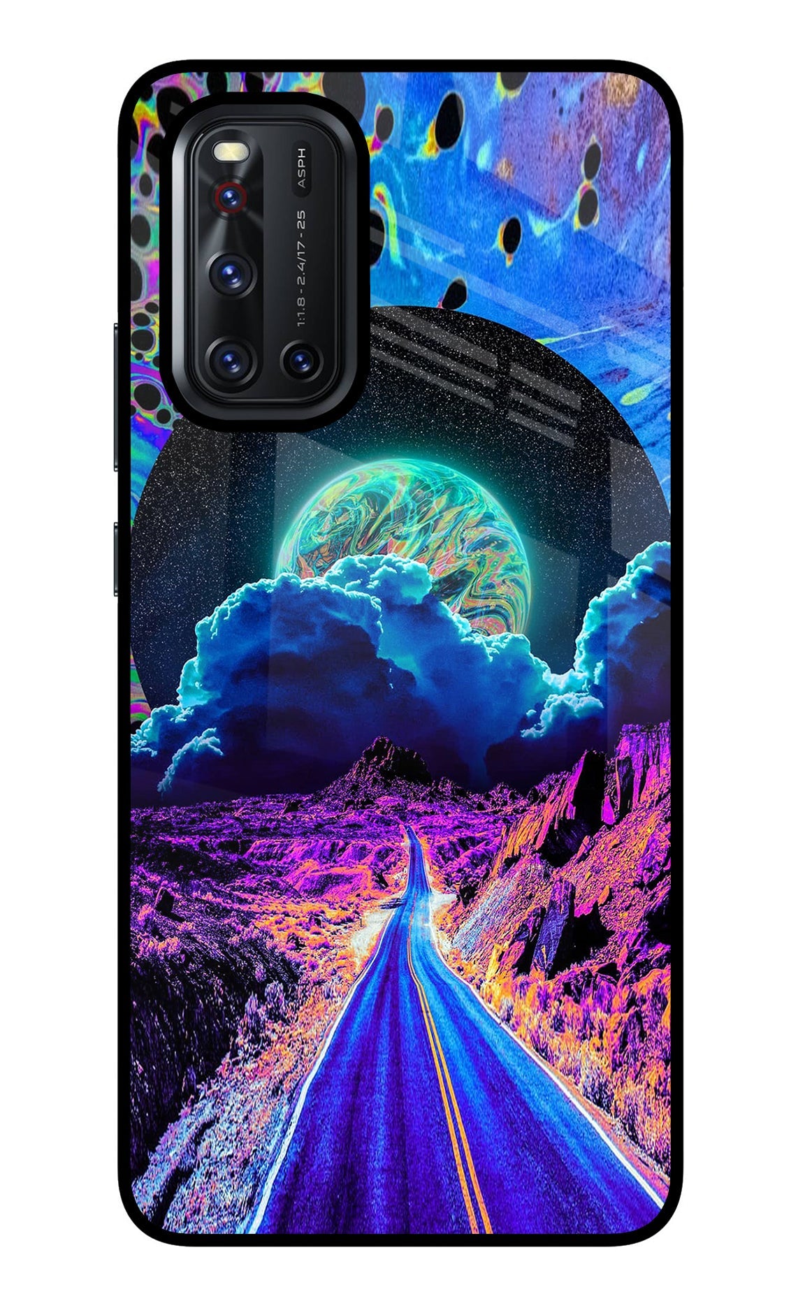 Psychedelic Painting Vivo V19 Glass Case