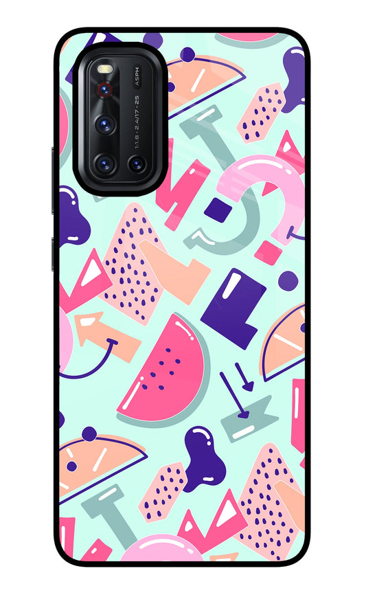 Doodle Pattern Vivo V19 Glass Case