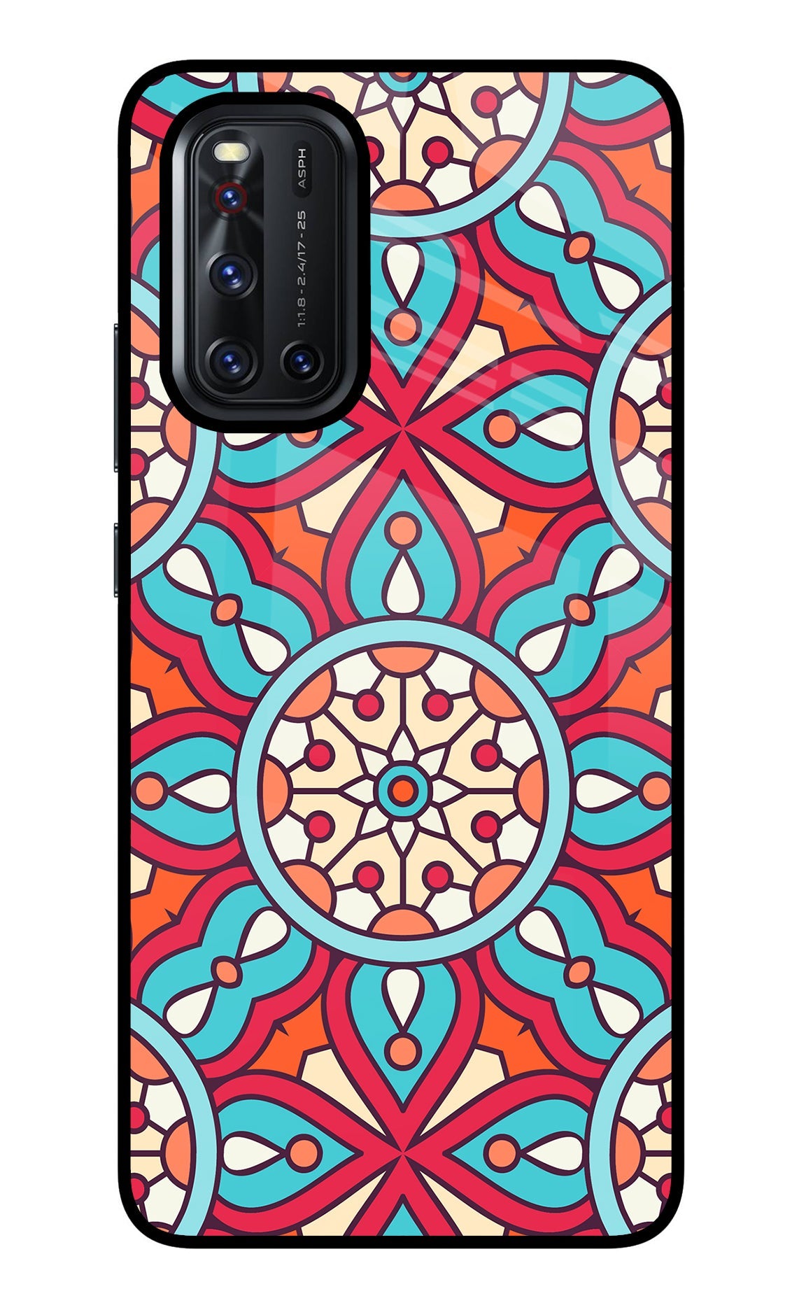 Mandala Geometric Vivo V19 Glass Case