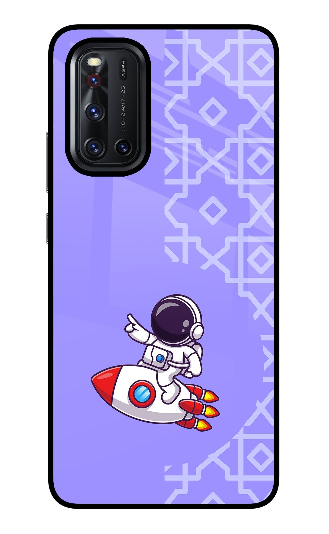 Cute Astronaut Vivo V19 Glass Case