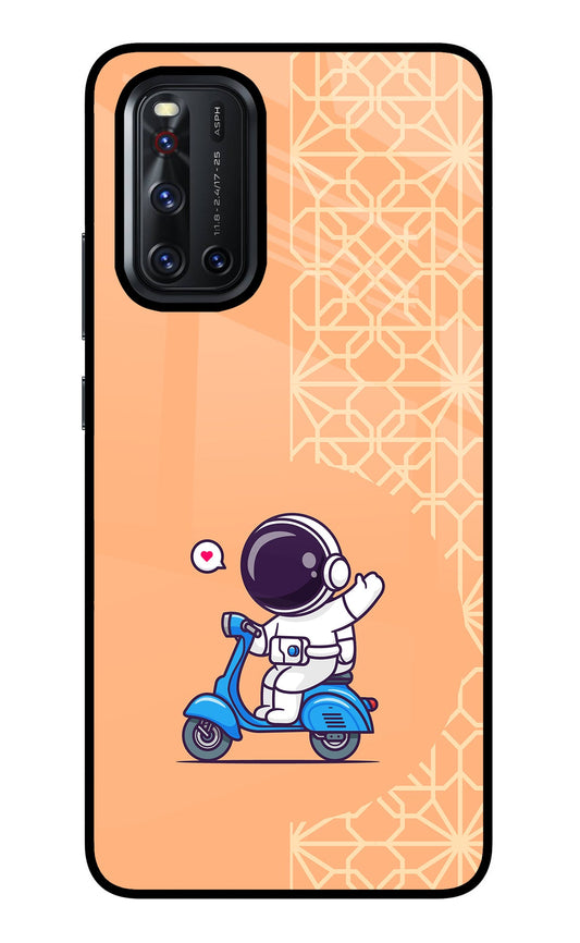 Cute Astronaut Riding Vivo V19 Glass Case