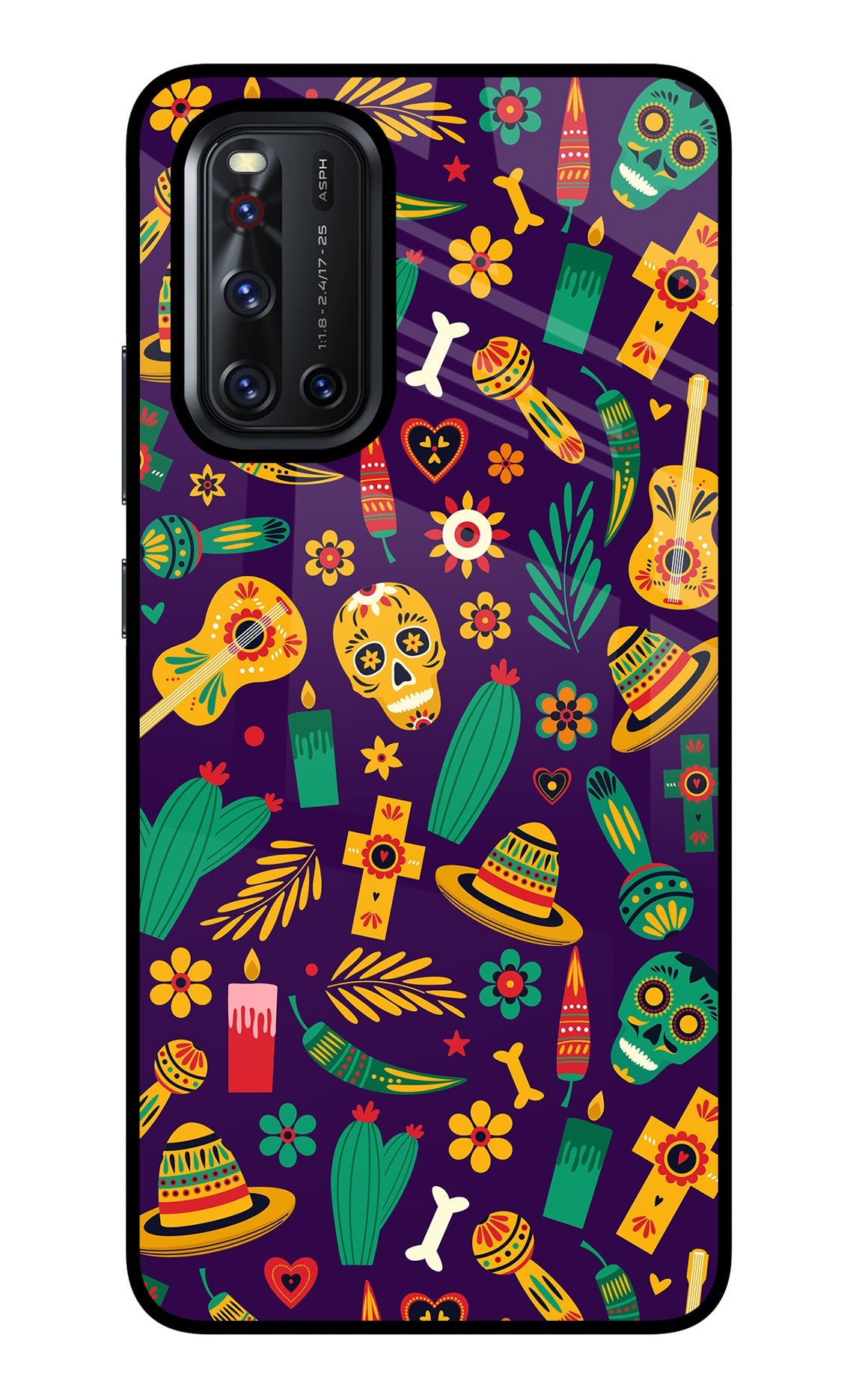 Mexican Artwork Vivo V19 Glass Case