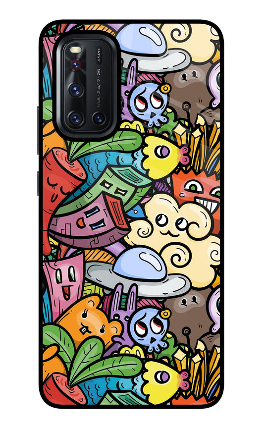 Veggie Doodle Vivo V19 Glass Case