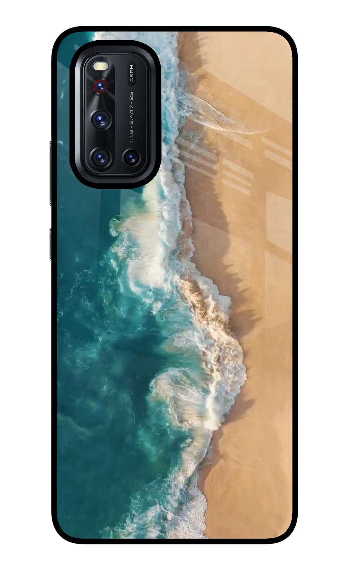 Ocean Beach Vivo V19 Glass Case Back Cover by Casekaro