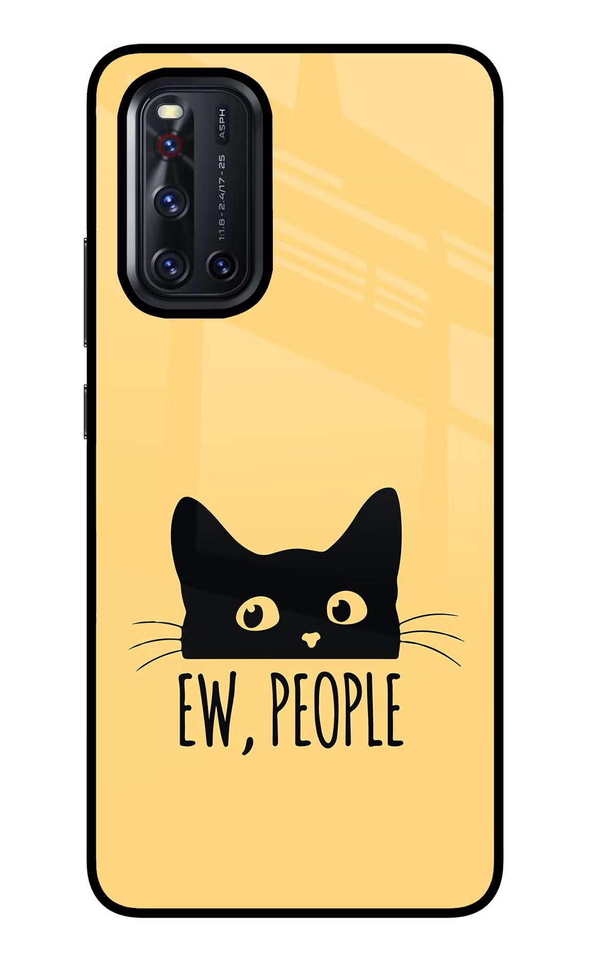 Ew People Catitude Vivo V19 Glass Case Back Cover by Casekaro