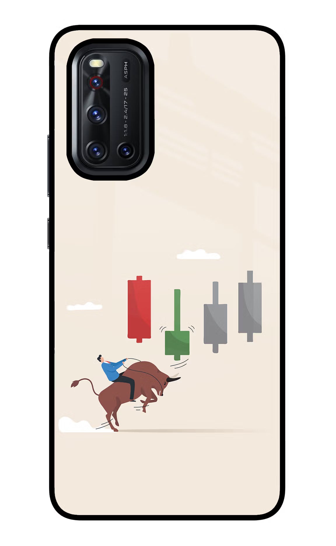 Bull Trading Momentum Vivo V19 Glass Case Back Cover by Casekaro