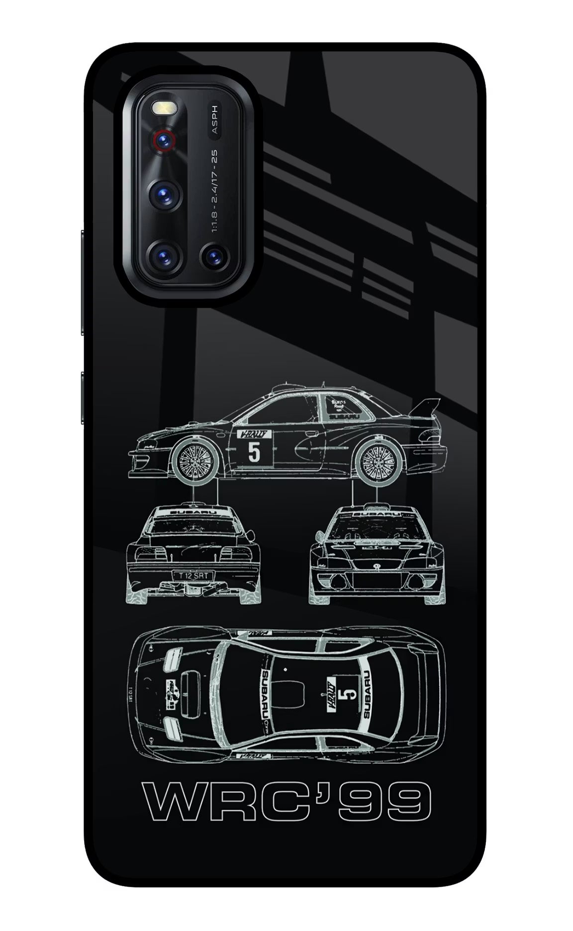 WRC'99 Vivo V19 Glass Case Back Cover by Casekaro