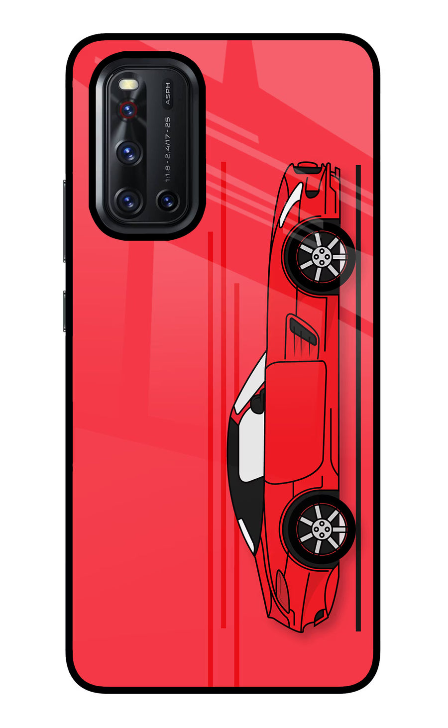Red Velocity Vivo V19 Back Cover, Glass case