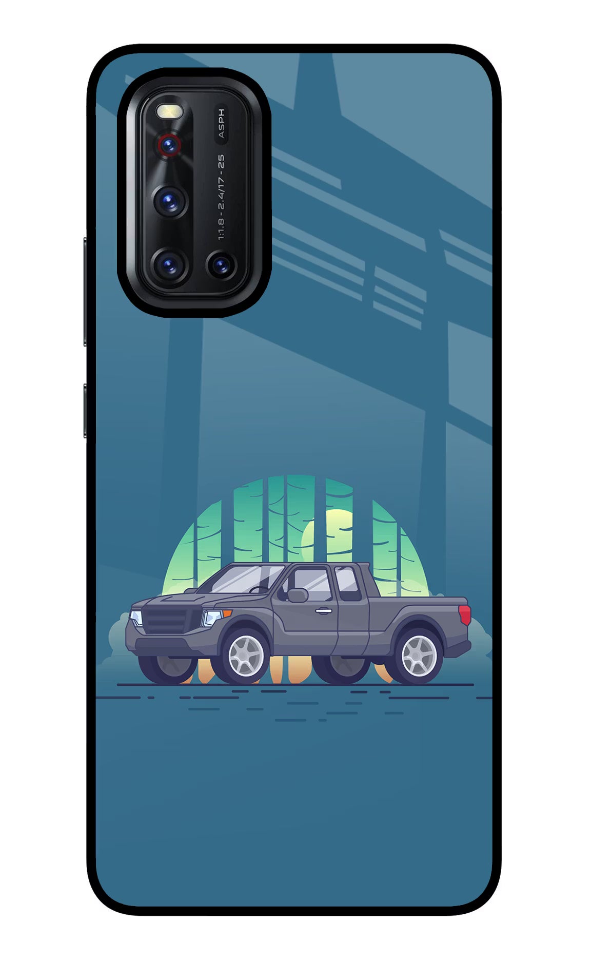 Retro Garage Vibe Vivo V19 Glass Case Back Cover by Casekaro