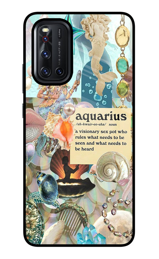 Aquarius Zodiac Vivo V19 Glass Case