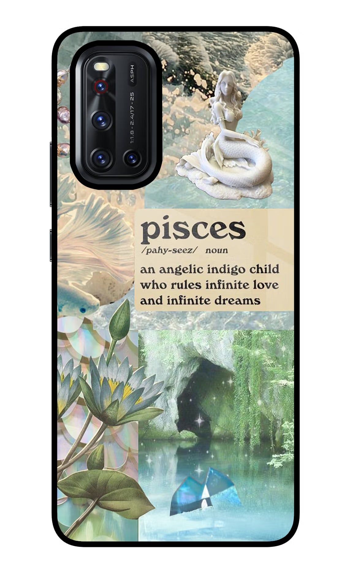 Pisces Zodiac Vivo V19 Glass Case Back Cover by Casekaro