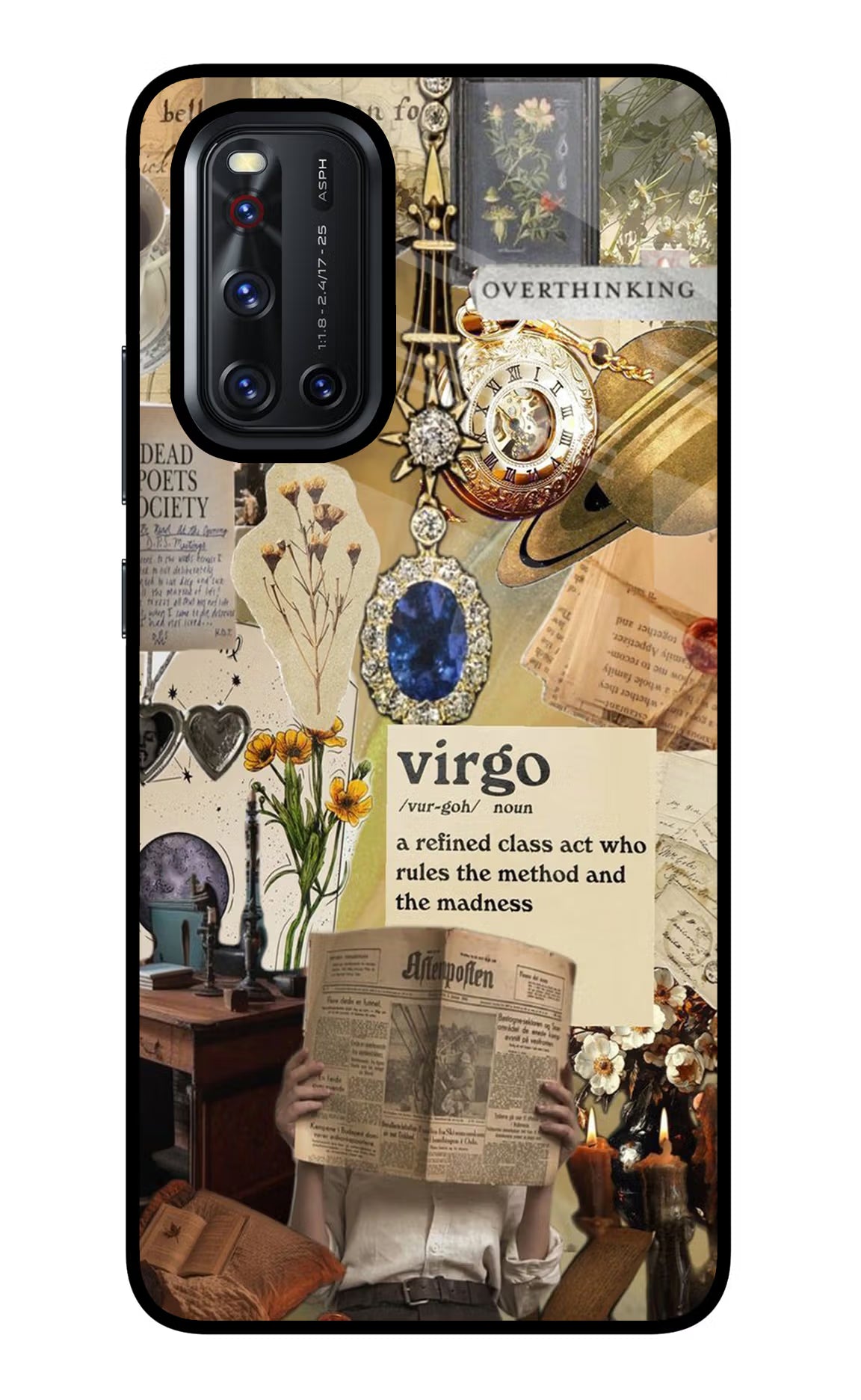 Virgo Zodiac Vivo V19 Glass Case Back Cover by Casekaro