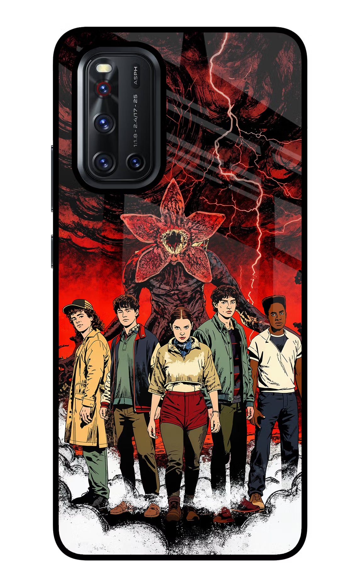 Ordinary Things Characters Vivo V19 Glass Case Back Cover by Casekaro