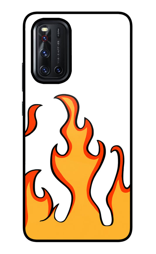 Fired Up – White Vivo V19 Glass Case