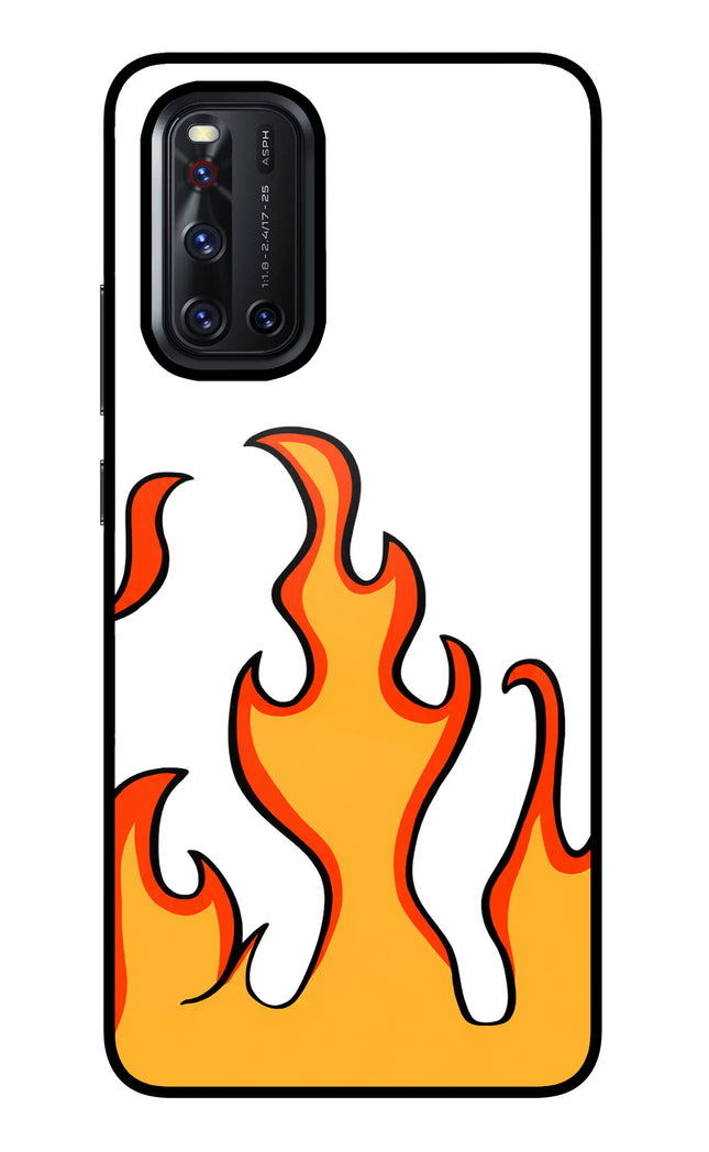 Fired Up – White Vivo V19 Glass Case