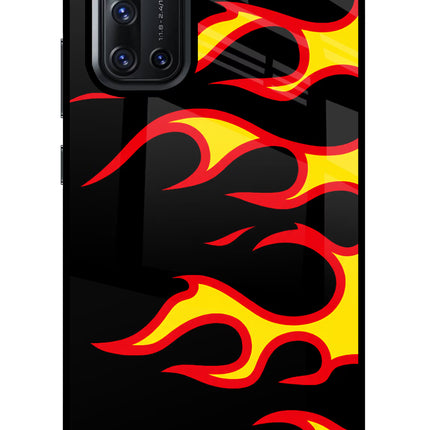 Side Sweep Flames Vivo V19 Glass Case