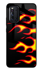 Side Sweep Flames Vivo V19 Glass Case