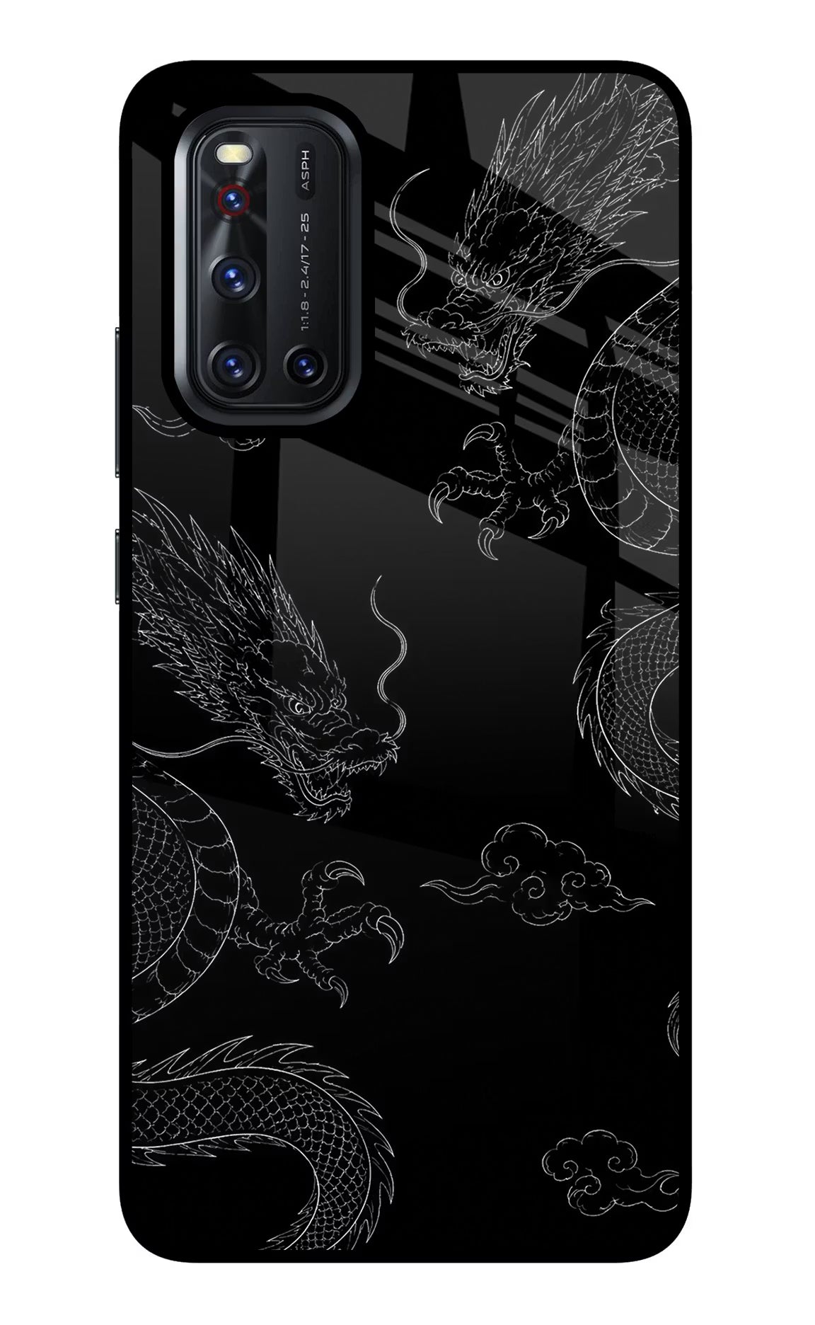 Twin Dragons Vivo V19 Glass Case