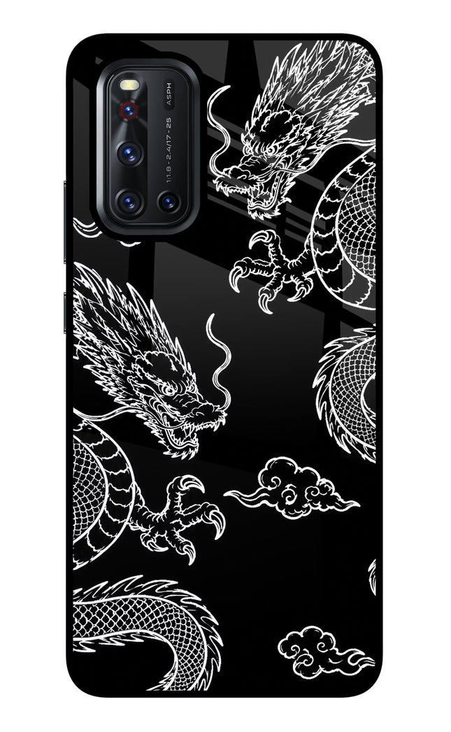 Twin Dragons Vivo V19 Glass Case
