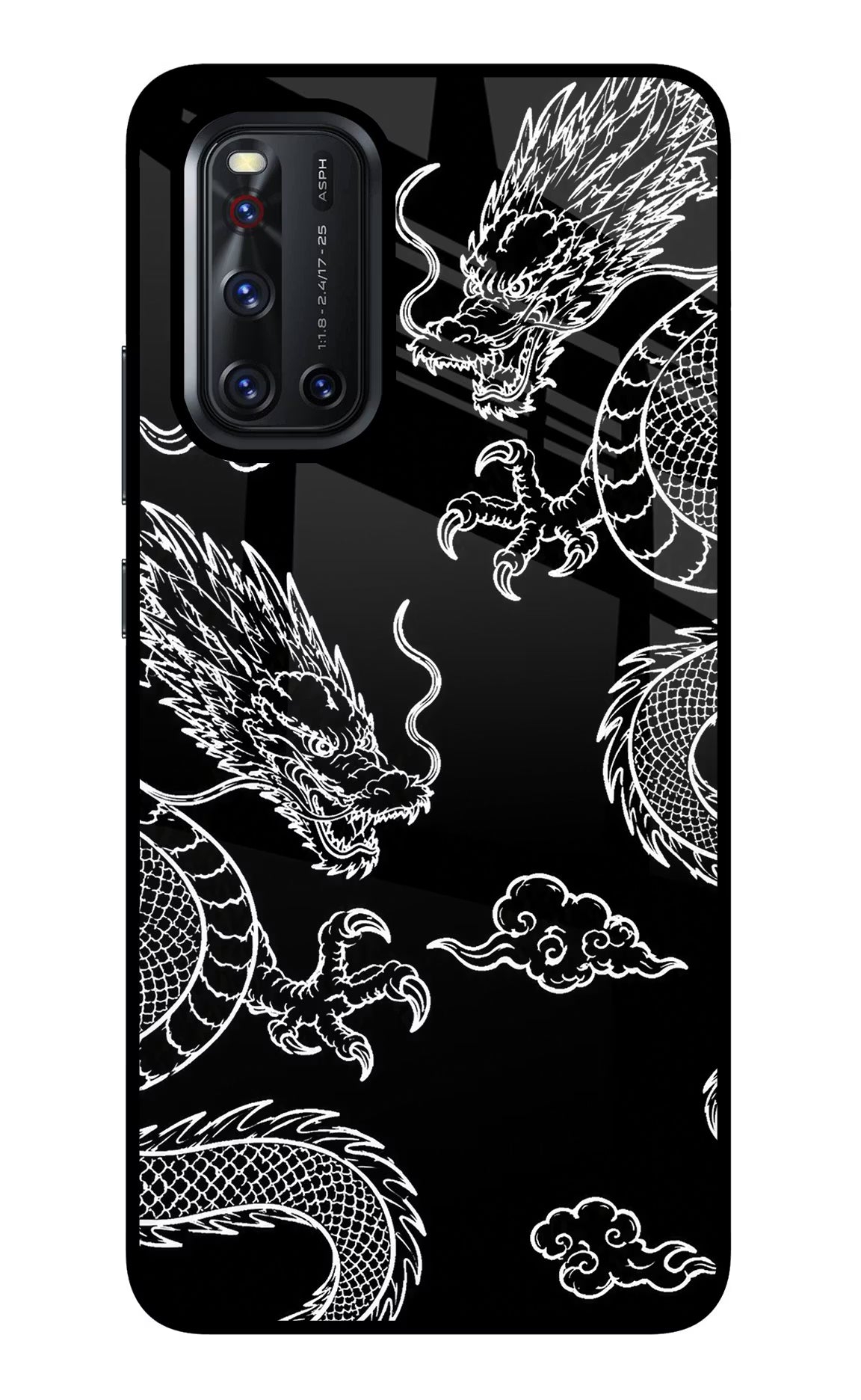 Twin Dragons Vivo V19 Glass Case Back Cover by Casekaro