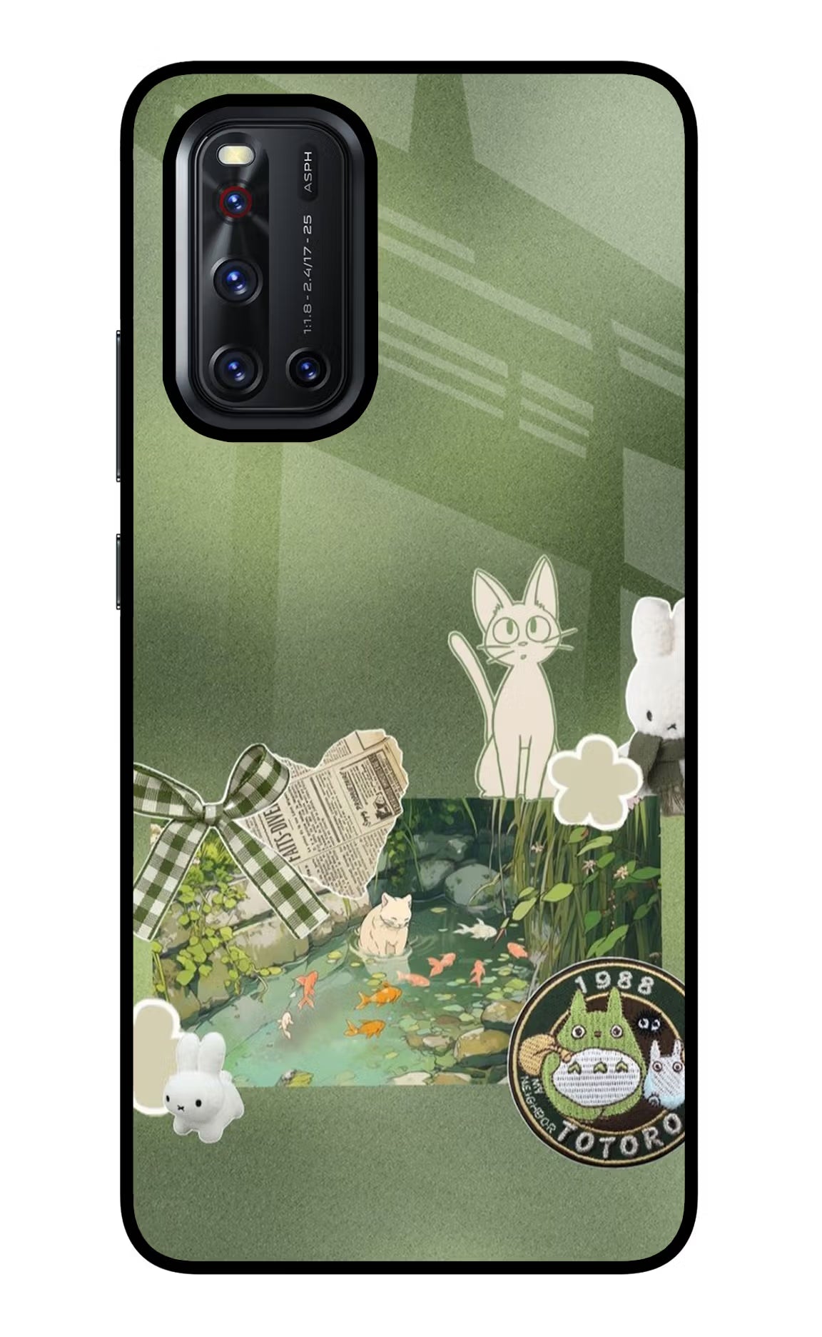 Aesthetic anime Vivo V19 Glass Case Back Cover by Casekaro