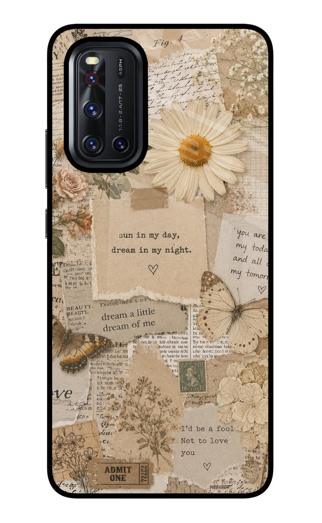 Vintage case Vivo V19 Glass Case