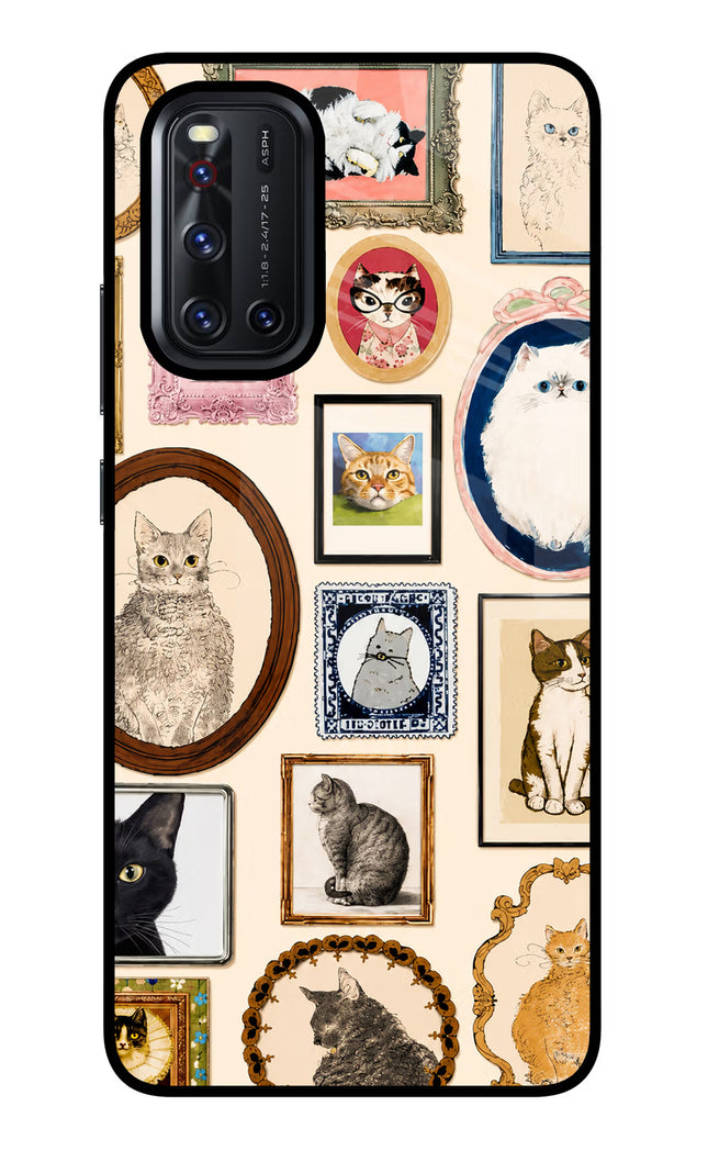 Mirror Cats Vivo V19 Glass Case