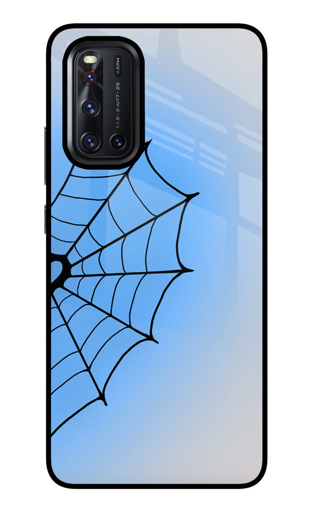 Blue Web Vivo V19 Glass Case