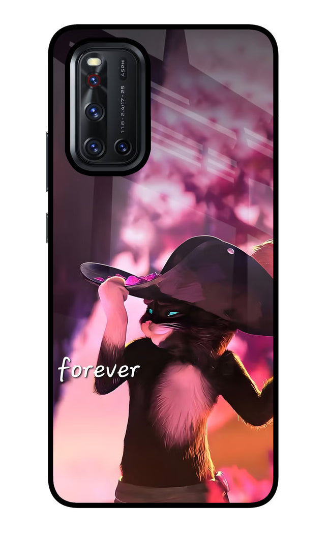 Forever Cat Vivo V19 Glass Case