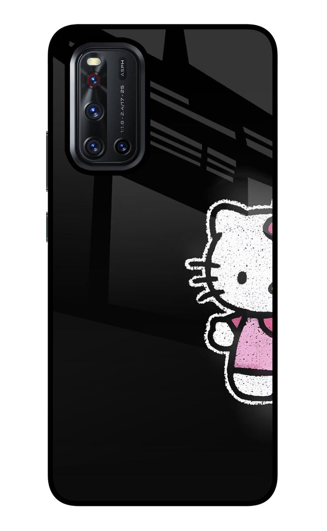 Kitty Charm Vivo V19 Glass Case