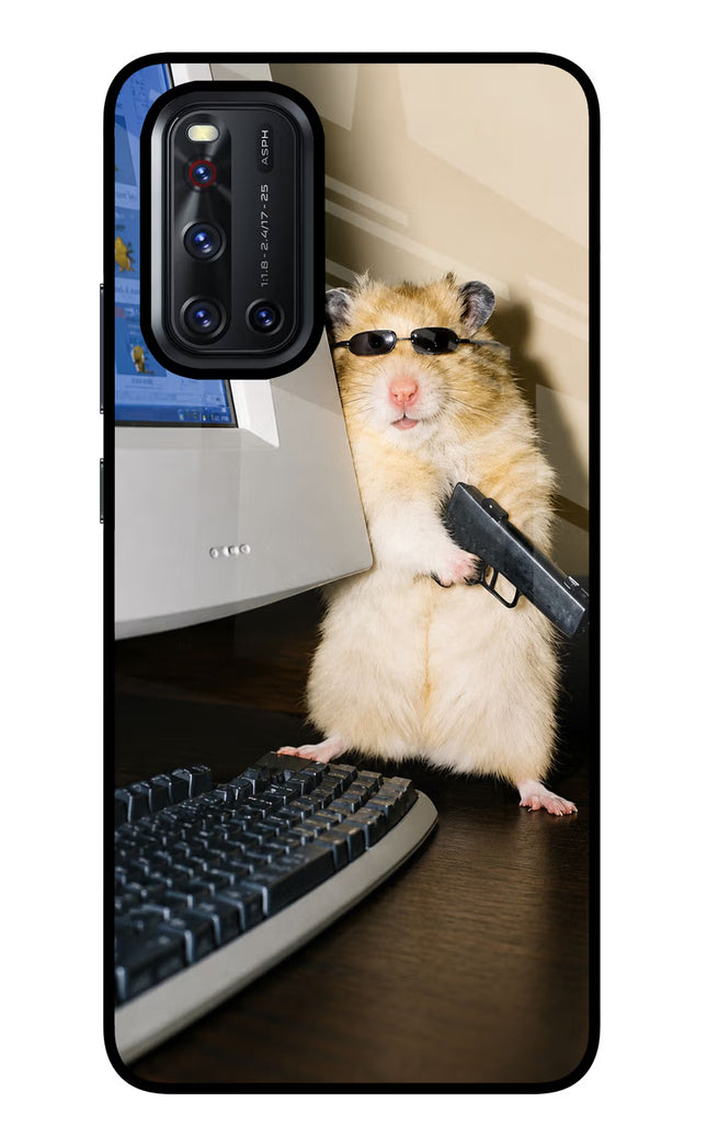 Hacker Hamster Vivo V19 Glass Case