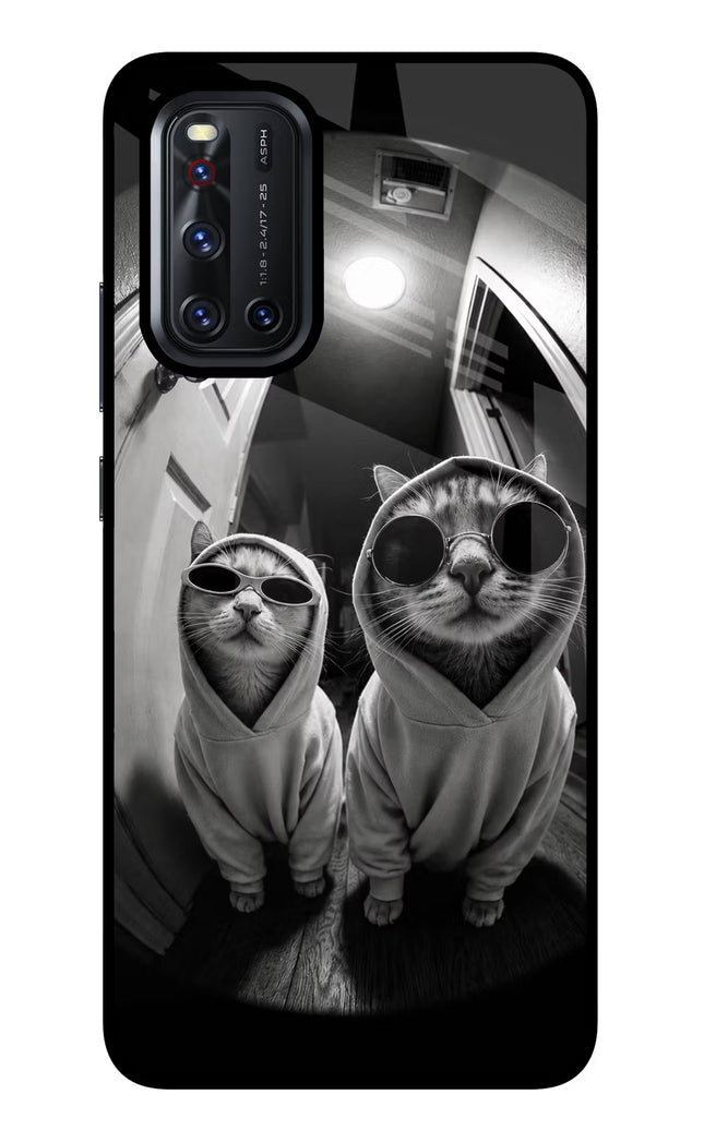 Hood Cats Vivo V19 Glass Case