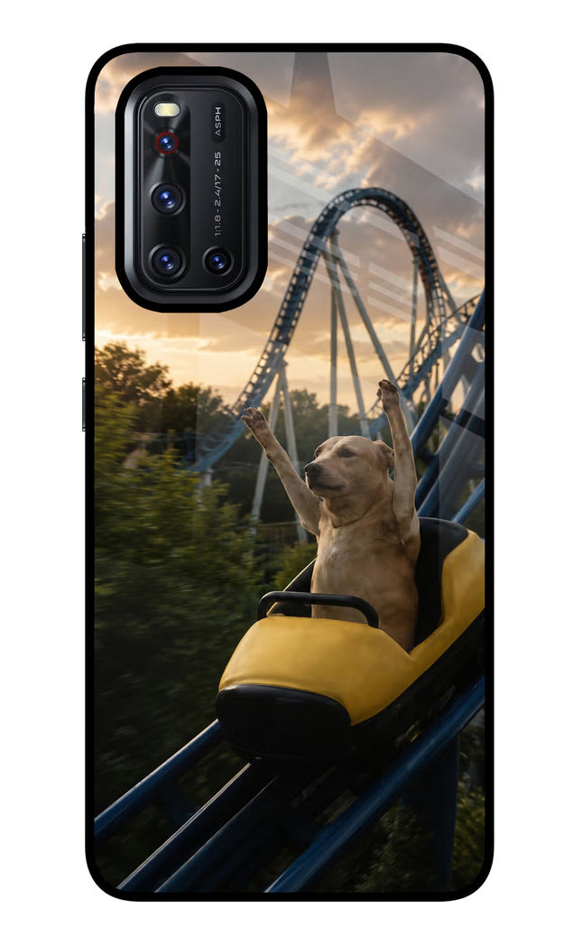 Rollercoaster Dog Vivo V19 Glass Case