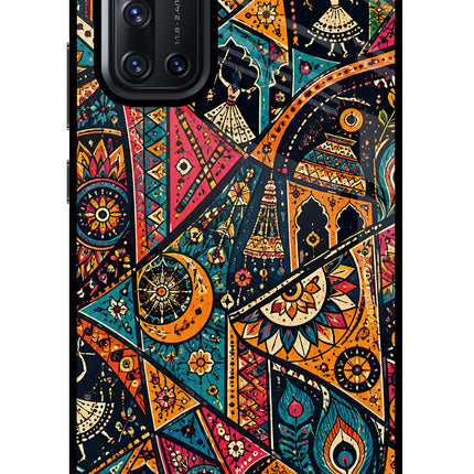 Folk Print Vivo V19 Glass Case