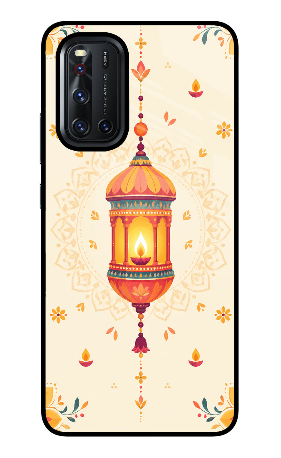 Golden Lantern Vivo V19 Back Cover, Glass case