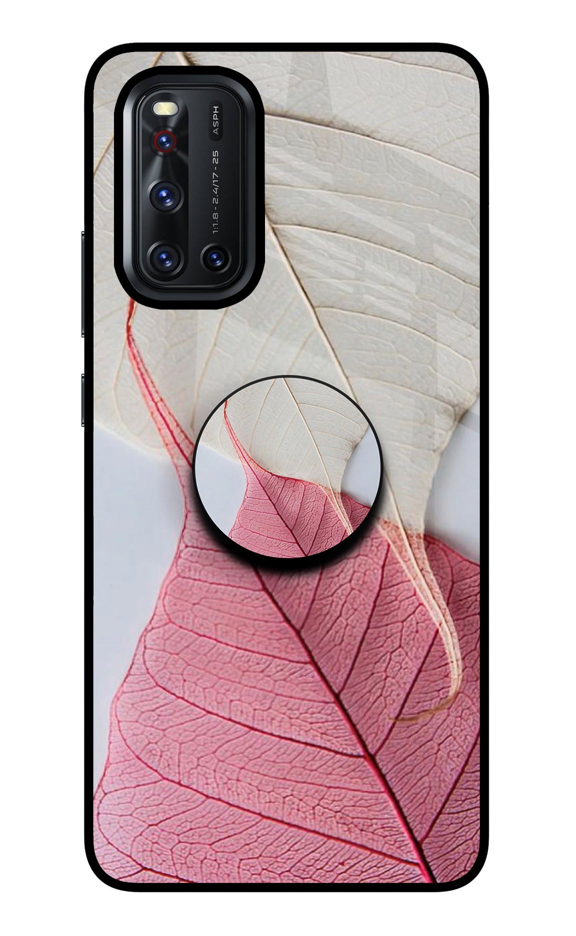 White Pink Leaf Vivo V19 Pop Case