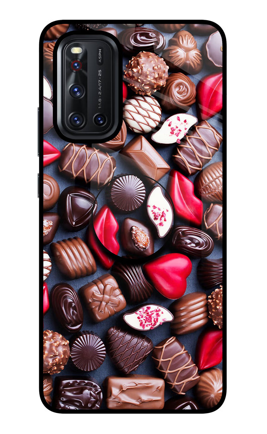 Chocolates Vivo V19 Pop Case, Glass case