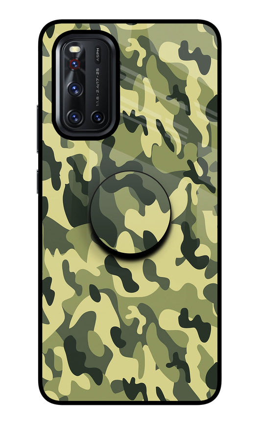 Camouflage Vivo V19 Glass Case
