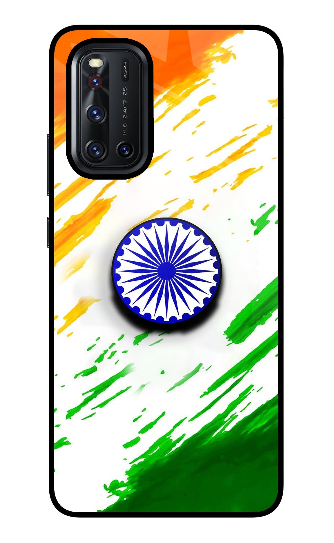 Indian Flag Ashoka Chakra Vivo V19 Glass Case