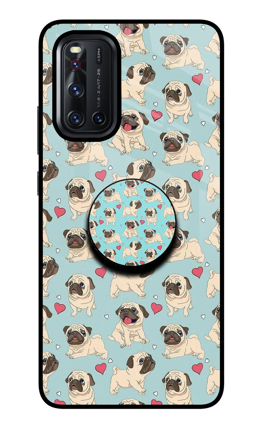 Pug Dog Vivo V19 Pop Case, Glass case