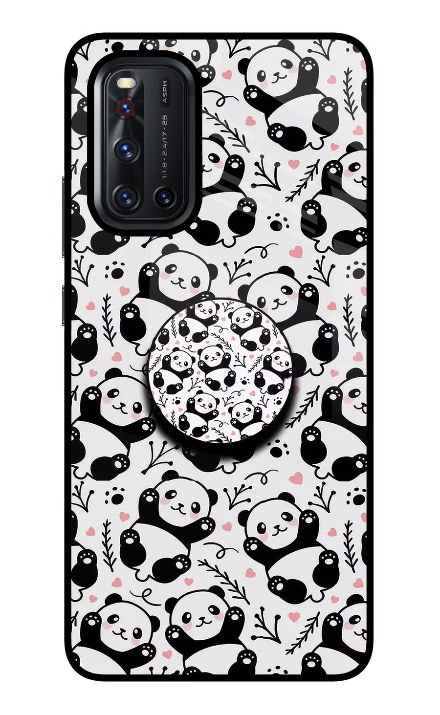 Cute Panda Vivo V19 Pop Case, Glass case