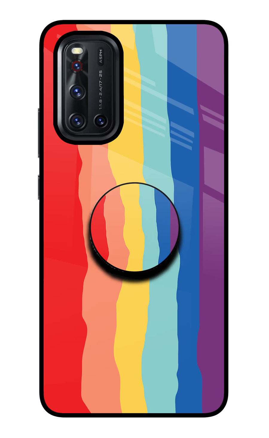 Rainbow Vivo V19 Pop Case, Glass case