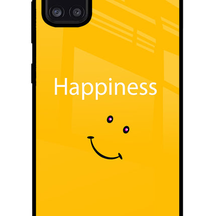 Happiness With Smiley Samsung A31 Glass Case